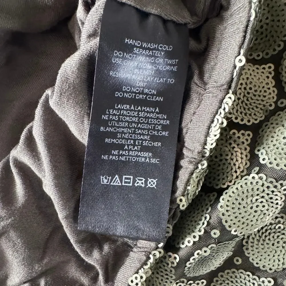 FREE PEOPLE Wilder Days Sequined Flared Pants in Olive Size 10 New MSRP $198
